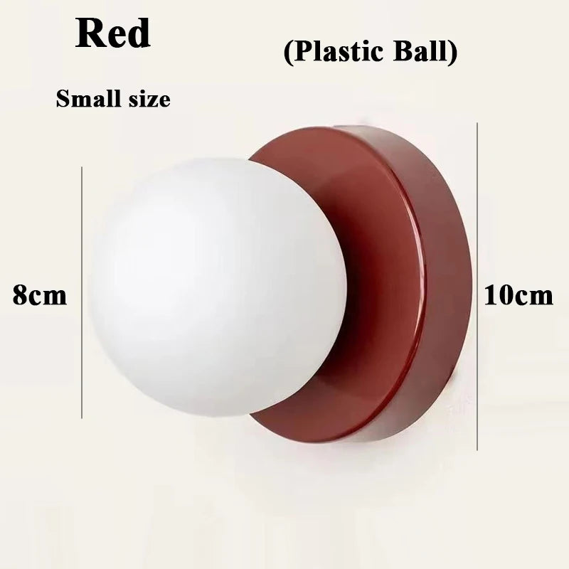 Macaron Soft Style Small Wall Sconce - Modern E27 Ball Lamp for Home Decor