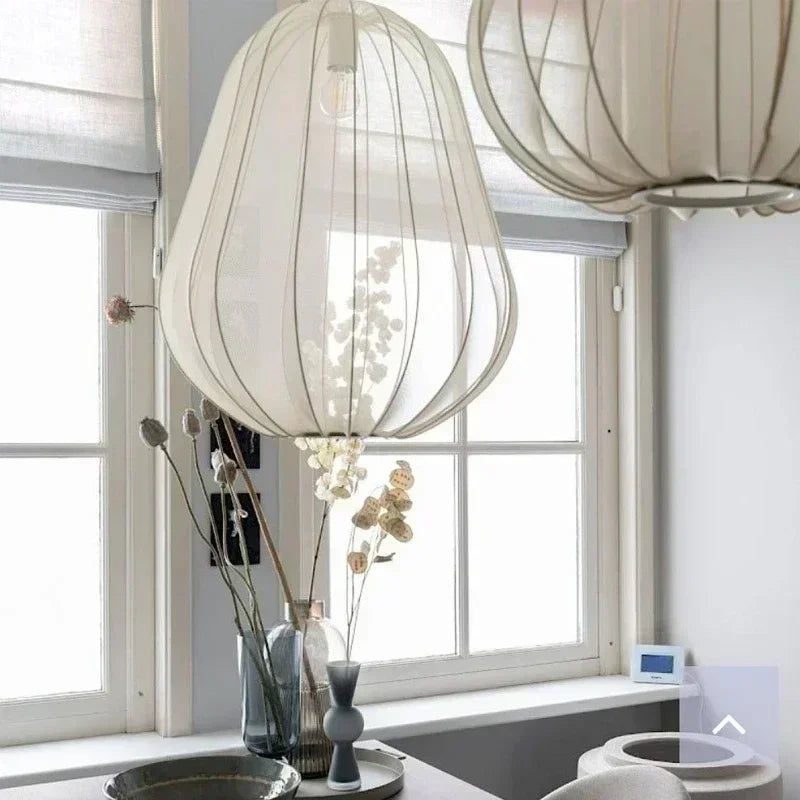 2026 Silk Lantern Hanging Chandelier Light Fixture Cloth Pendant Lamp For Living Room Bedroom Restaurant Dining Room Home Decor