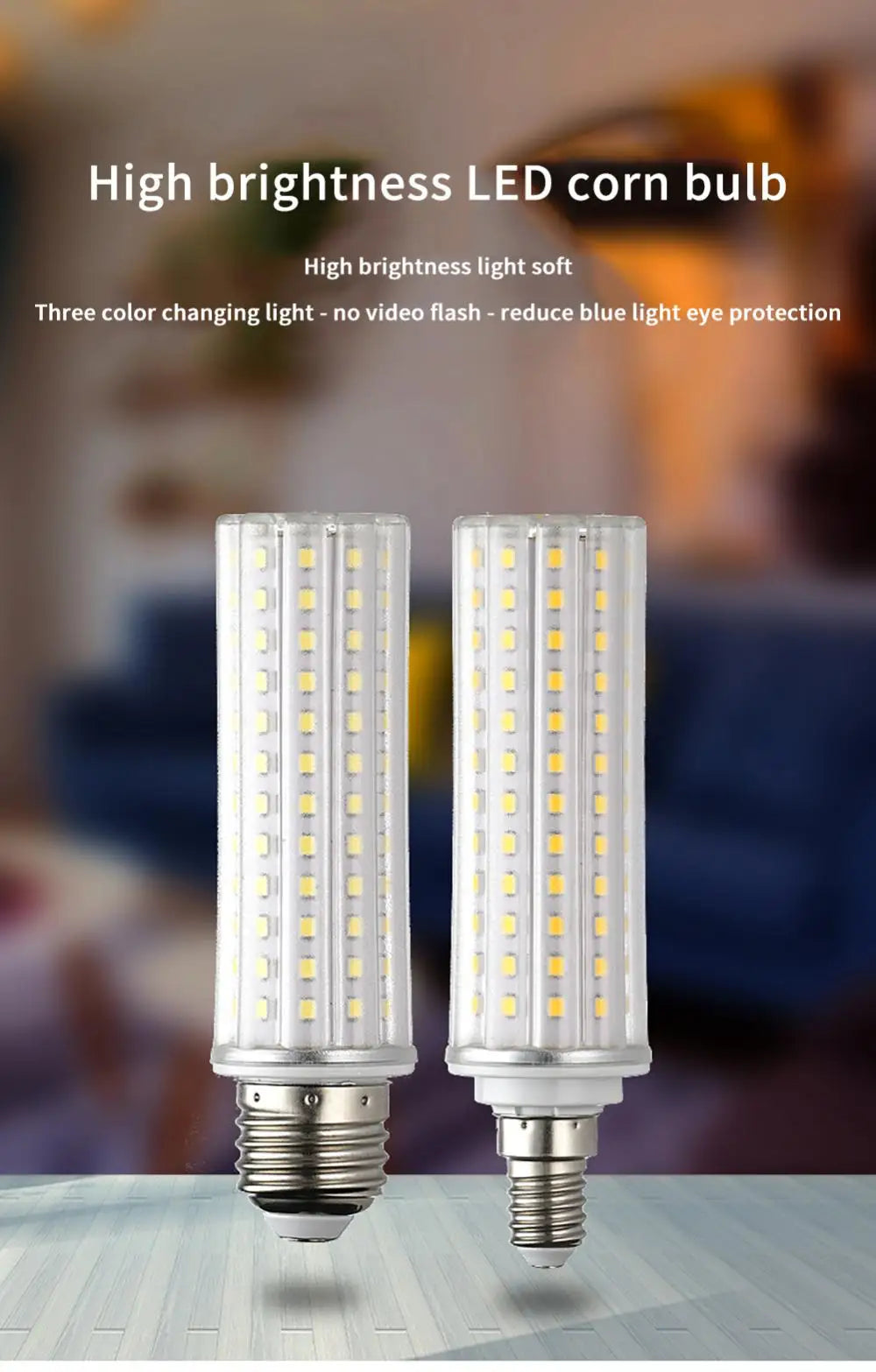LED Bulb E27 E14 Corn Lamp 110/220V LED Light 10W 20W 24W Bedroom Living Room Decorative Lighting Bulb Light 6000K White Light