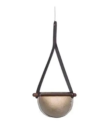 Nordic Leather Handmade Glass LED Lights Creative Belt Design Pendant Lamp for Bedroom Restaurant Designer Model Room Decor