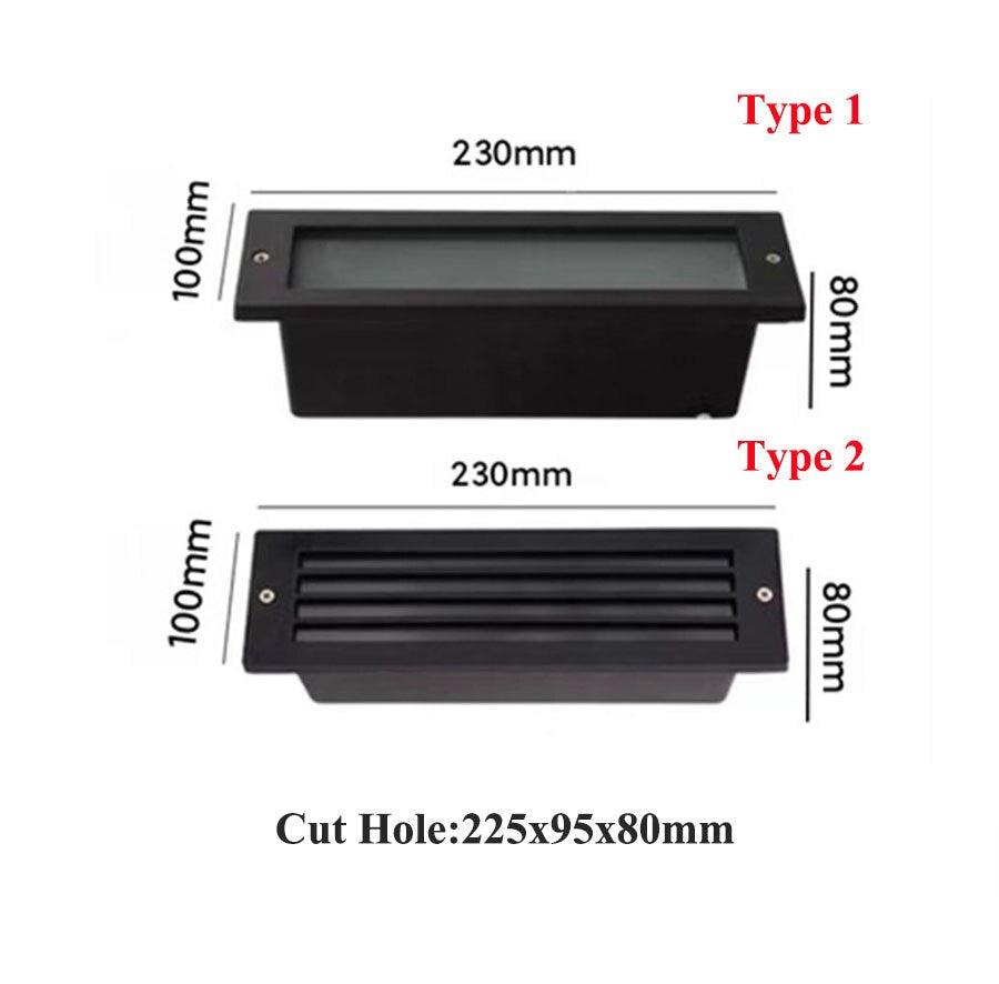 IP65 Outdoor Wall Sconce Lamp Waterproof LED Step Light Outdoor Recessed Stair Light Garden corridor LED Footlight