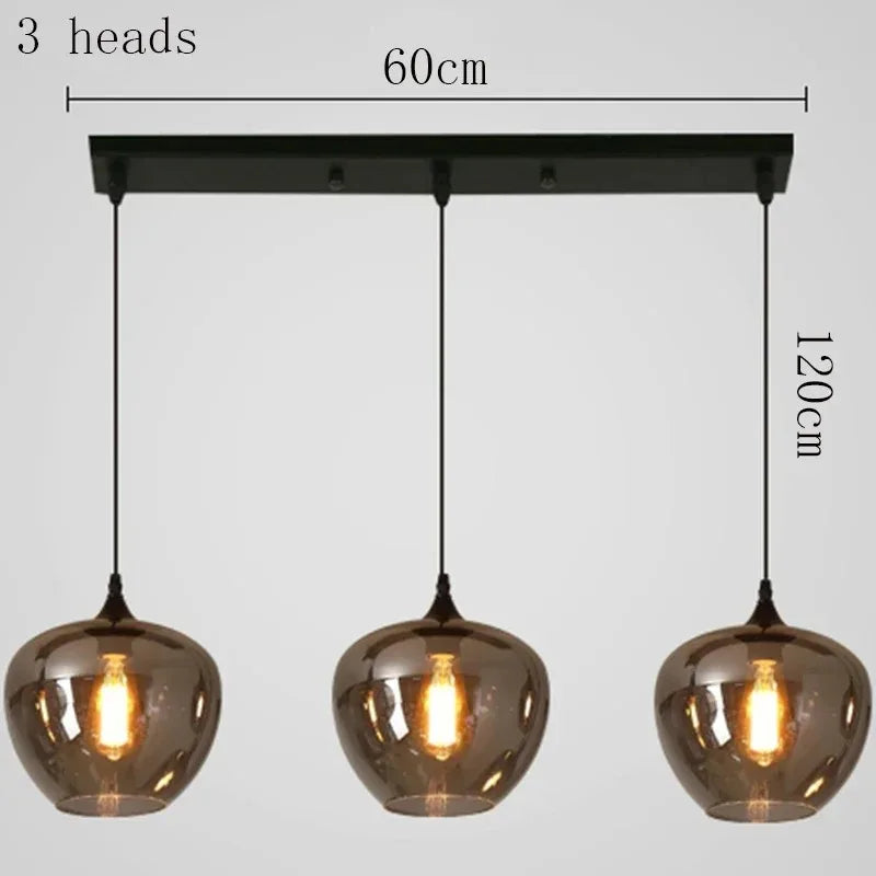 Modern LED Glass Ball Pendant Lamp for Living Room Bedroom Dining Kitchen - Indoor Hanging Chandelier Home Decor Light