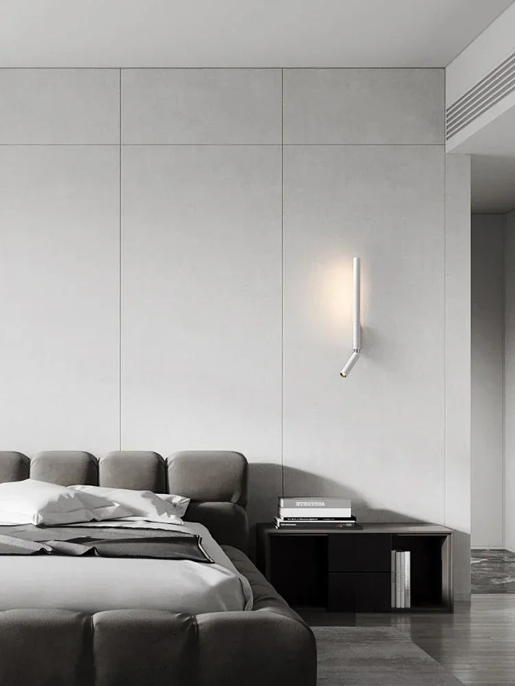 Bedside wall lamp 330 degree rotation adjustable wall lamp reading light with switch minimalist Nordic hotel room master bedroom