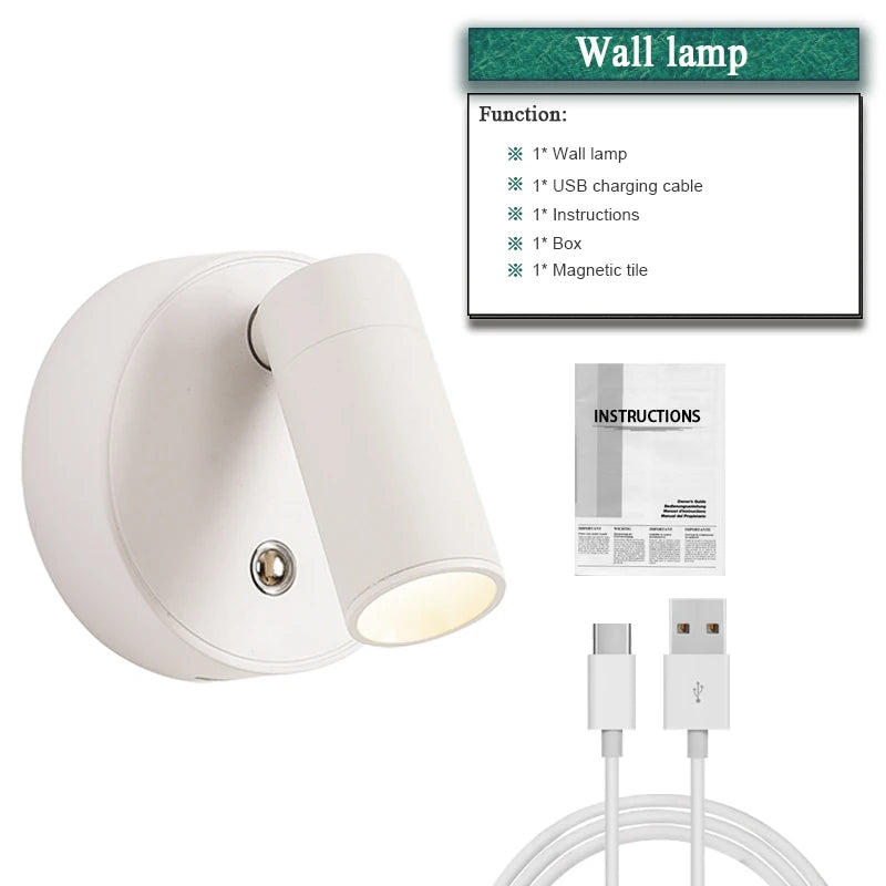 4-Pack Magnetic LED Wall & Table Lamp - Touch Dimmable 3-Color 350° Rotatable Night Light