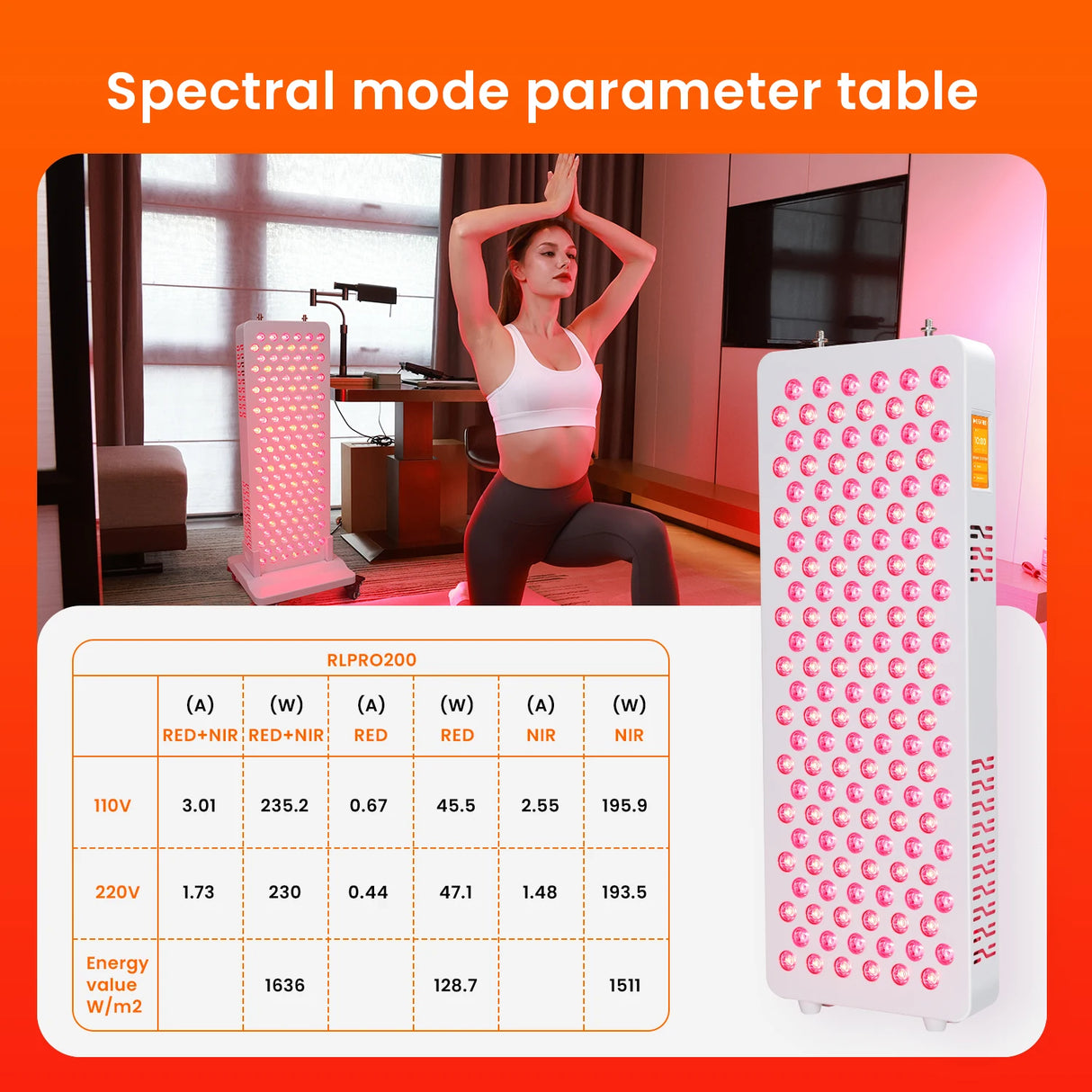 Red light therapy bluetooth function red light therapy 8 wavelengths red light therapy panel with touch screen