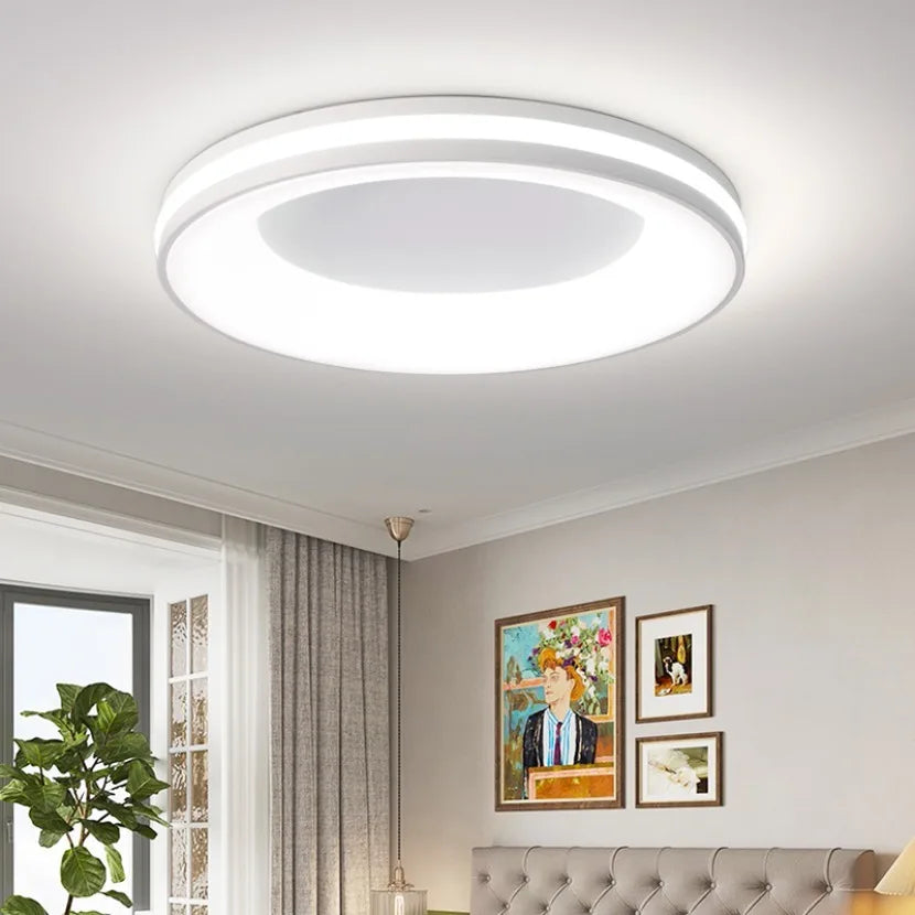 Nordic Wood Grain LED Ceiling Light - Minimalist Macaron Bedroom Decor