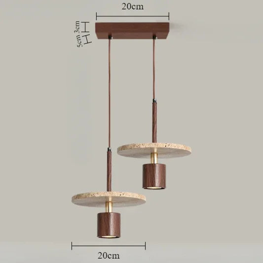 Wabi Sabi Natural Travertine Pendant Light - Luxury Stone Kitchen Island Lamp