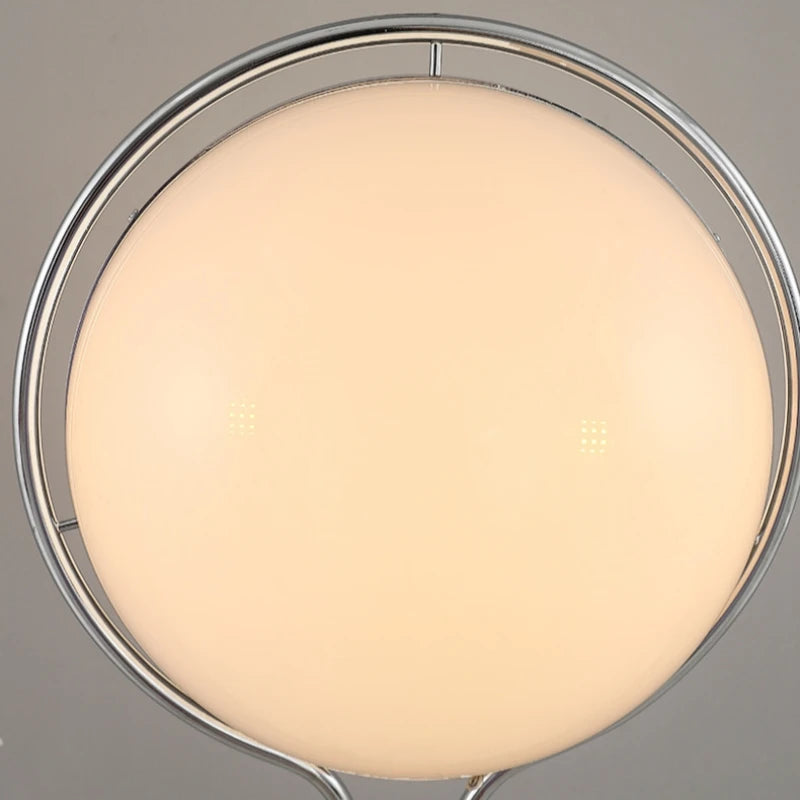 Nordic Designer Acrylic Ball Floor Lamp Electroplated Chrome Living Room Corner Atmosphere Reading Light LED Standing Lighting
