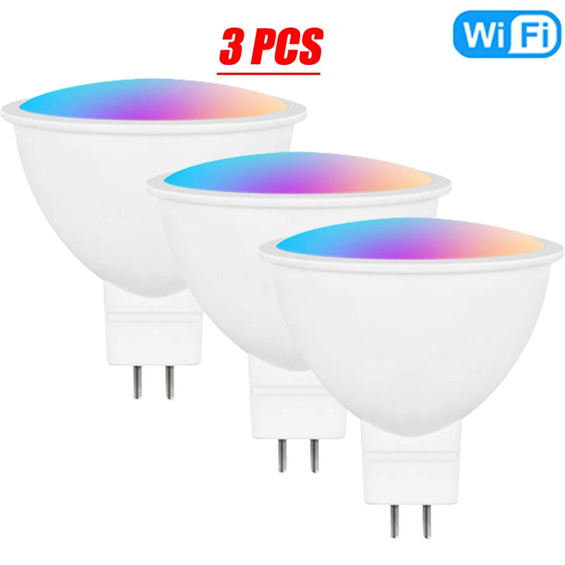 Tuya Smart LED Bulb WIFI Connect GU5.3/MR16 DC12V Mini Spotlight 5W Lamp Works With Alexa Google Home RGBCW Color Changing