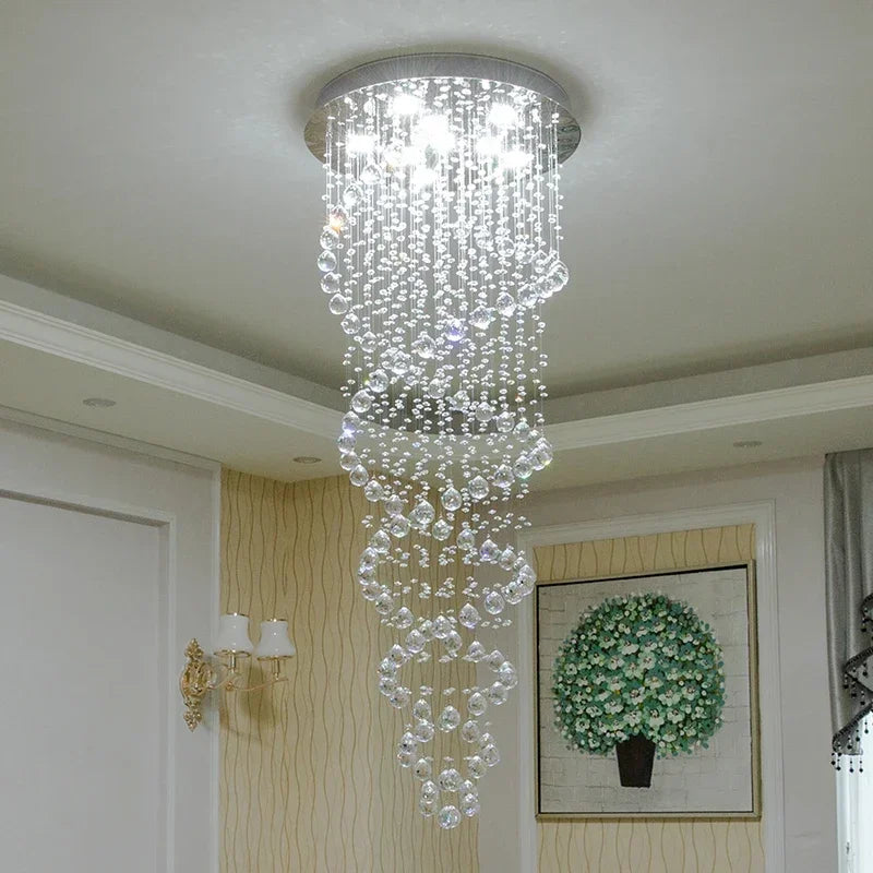 Crystal Led Hanging Lamp Modern Led Chandeliers Light Fixture Vanity Bedroom for Staircase Stair Luxury Hotel Pendant Lights