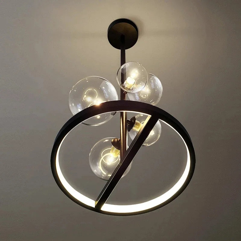 Modern Art Glass Chandelier Creative Personalized Lighting for Restaurant Bedroom Bar Nordic Home Decor Light Fixture