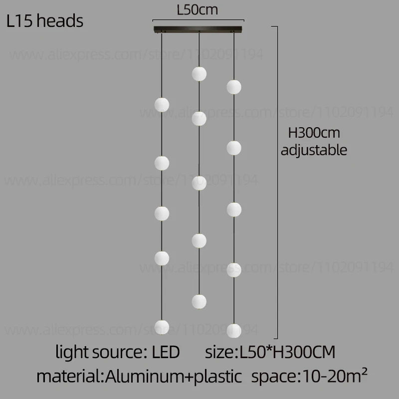 LED Minimalist Style Chandelier Hanging Stairs Pendent Lamp Designer Living Room Kitchen Bedroom Pendant Light Indoor Lighting