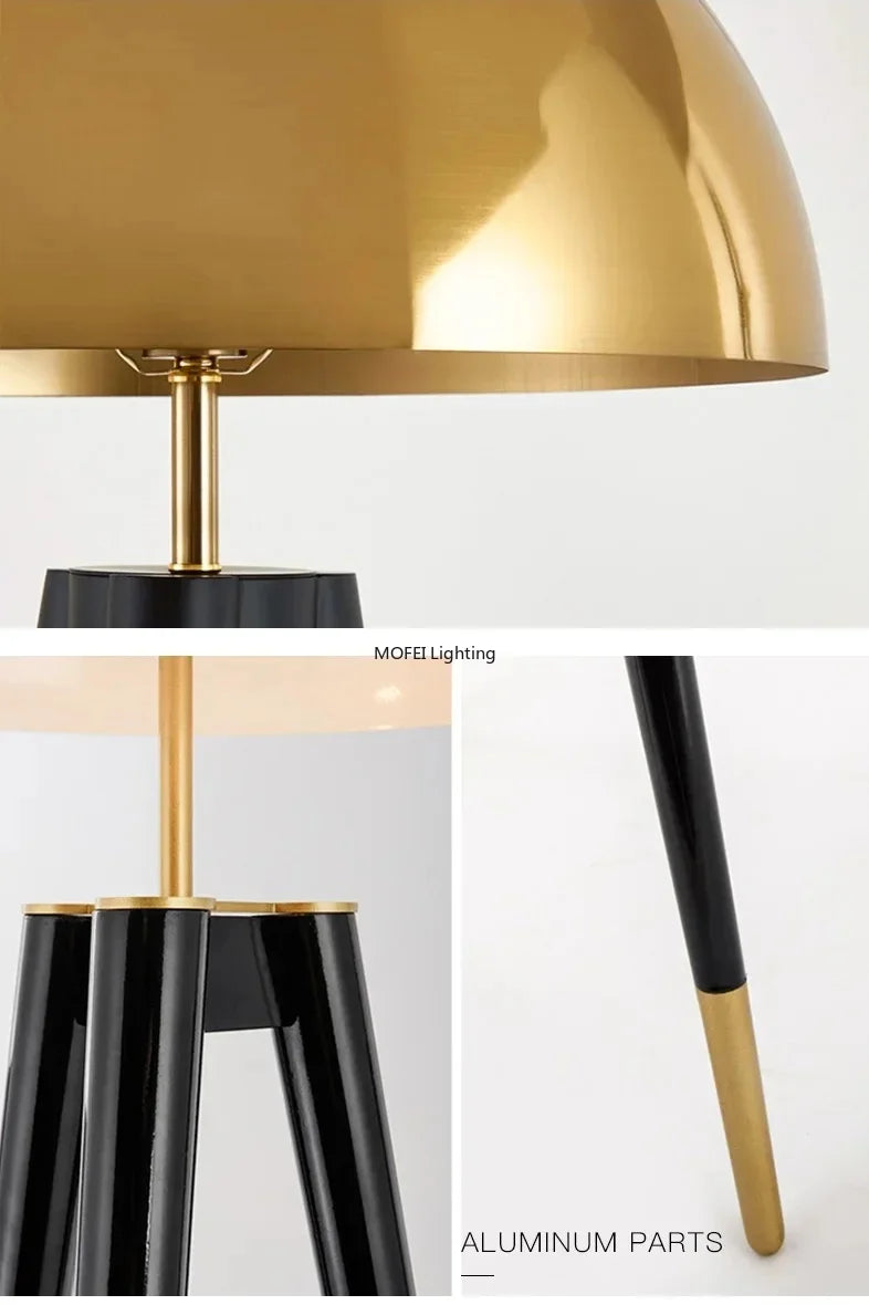 Nordic Postmodern Luxury Retro Art Exhibition Hall Bedroom Living Room Creative Tripod Mushroom Bedside Table Lights Floor Lamp
