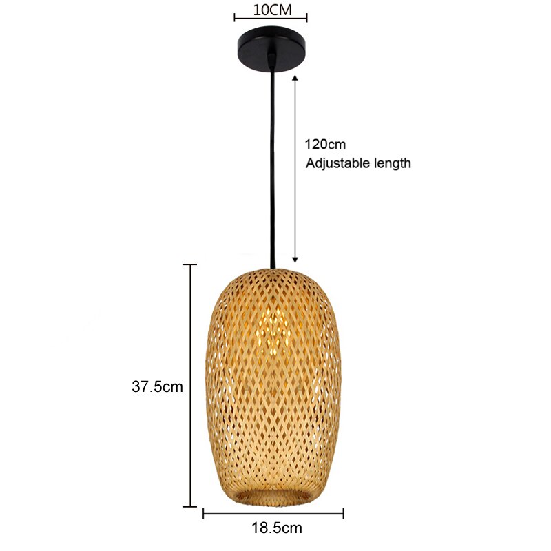 Bamboo Pendant Lamp Hand Knitted Chinese Style Weaving Hanging Lamps 18/19/30cm Restaurant Home Decor Lighting Fixtures