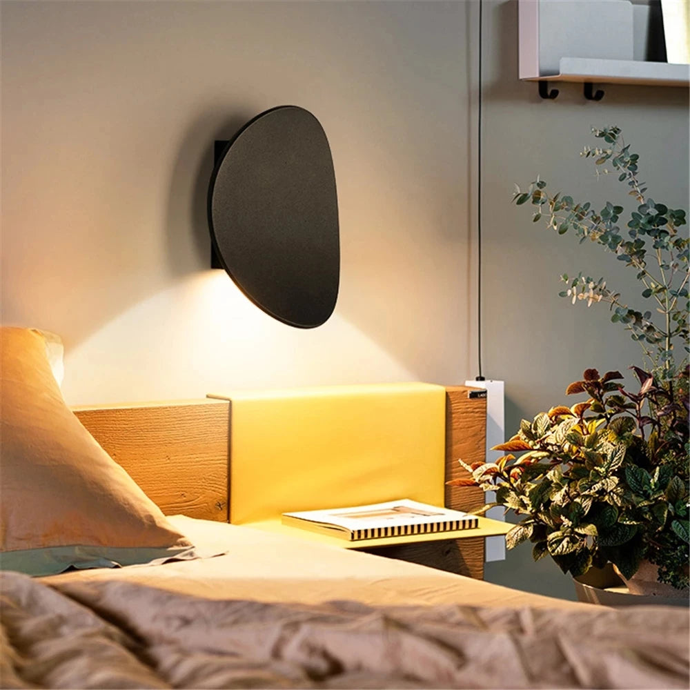 Modern Simple Aluminum Indoor LED Wall Lamp (Black/White/Gold) - Minimalist Decorative Sconce Light Fixture for Bedroom Bedside & Living Room