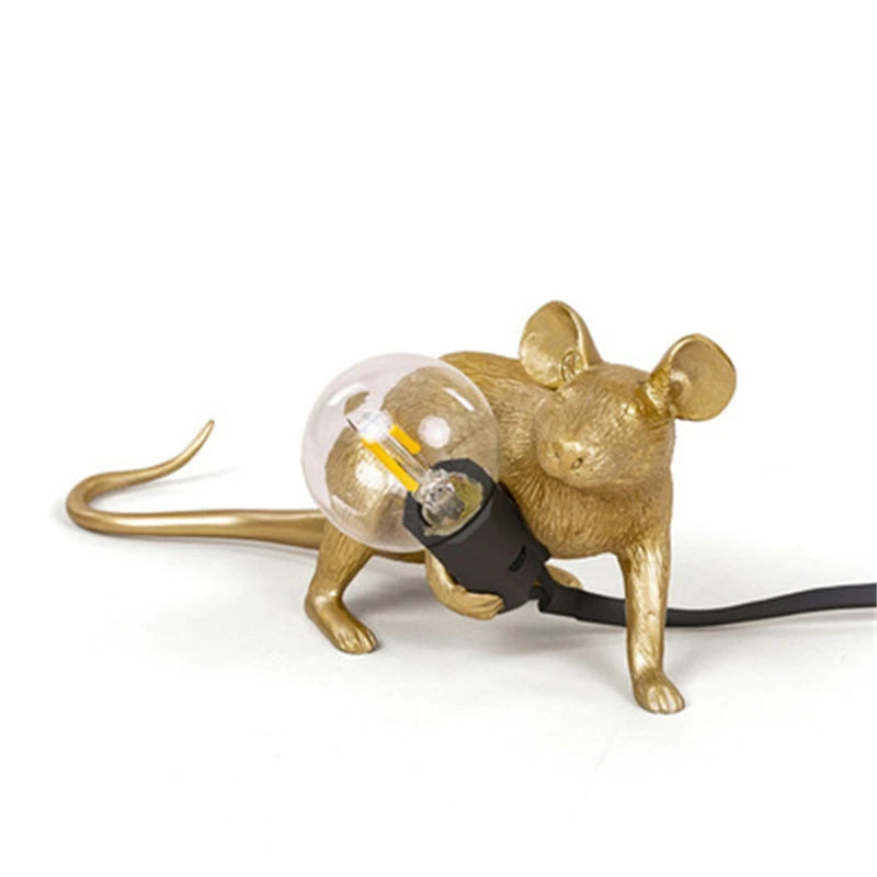 Modern Resin Animal Table Lamp - Mouse, Cat & Squirrel LED Night Light