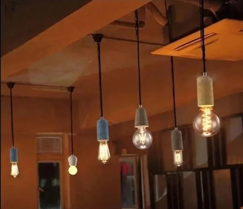 American Vintage Single Head E27 Chandelier Creative Personality Restaurant Bar Aisle Stairs Bedroom Bed Cement Chandelier