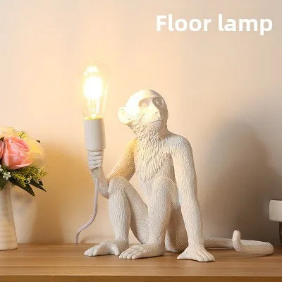 Nordic Resin Monkey Wall Lamp, Creative Animal Rope Light for Kids Room, Restaurant, Bar & Corridor Decoration