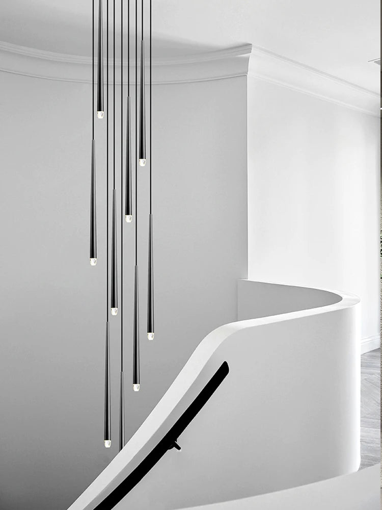 Modern LED Long Staircase Chandelier - Luxury Villa & Attic Hanging Lamp