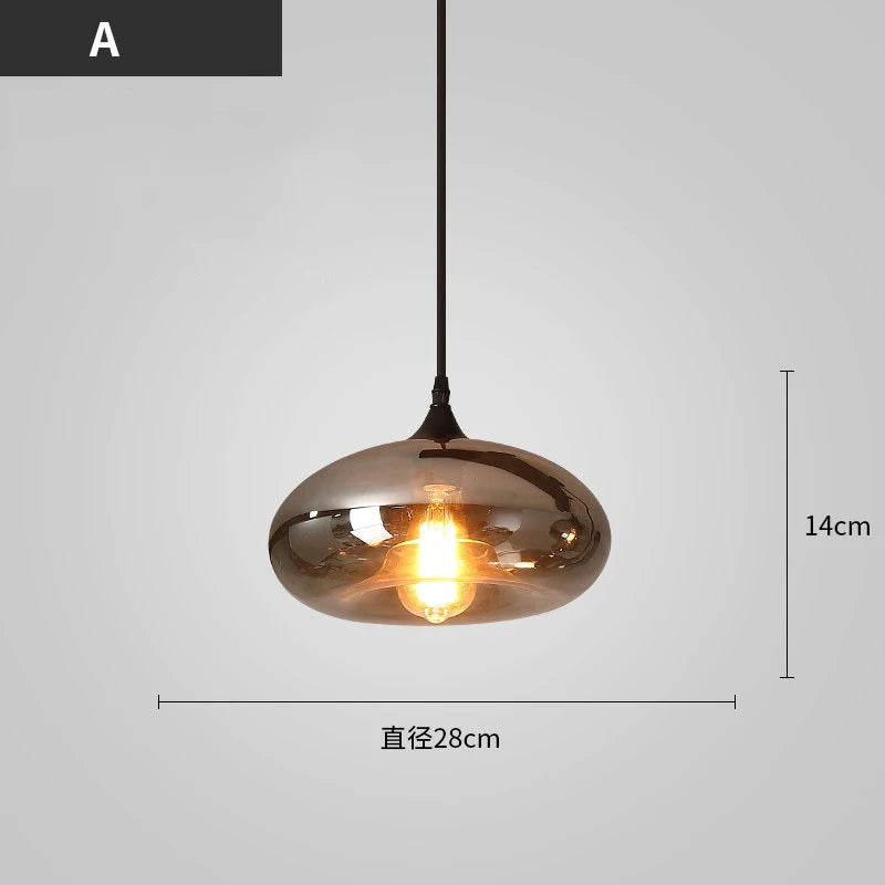 Modern LED Glass Ball Pendant Lamp for Living Room Bedroom Dining Kitchen - Indoor Hanging Chandelier Home Decor Light