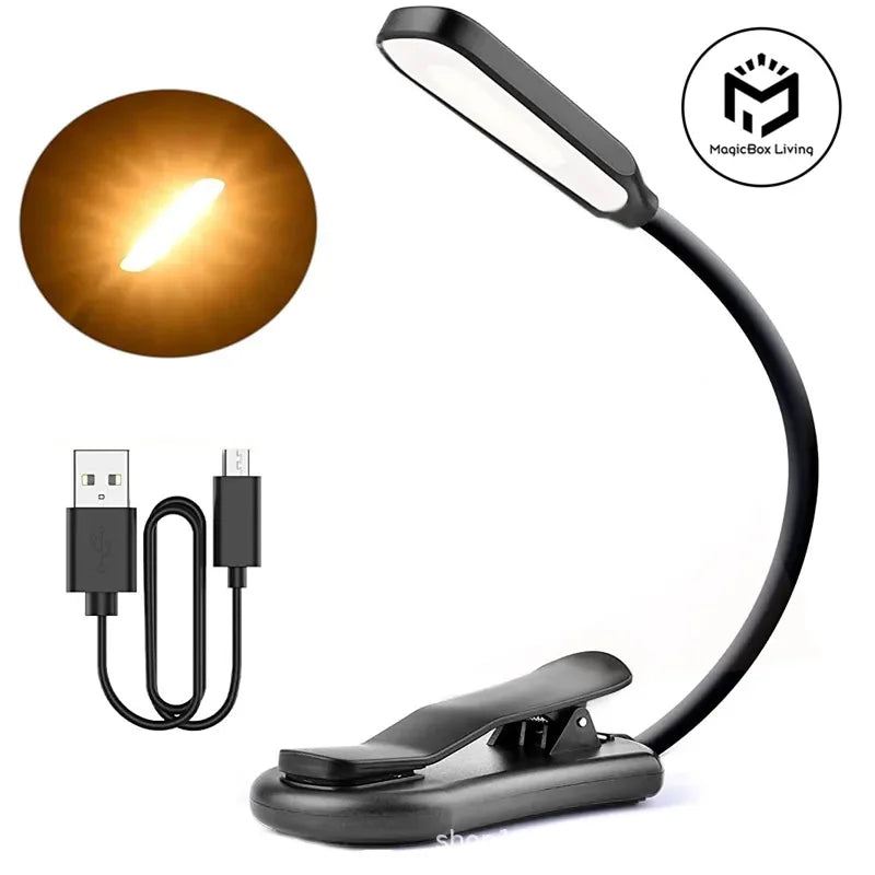 Chargeable Home-appliance Book Lamp 7LED Led Lights Bed Night Reading Light Lamps for Room With Level Three Warm and Cool White