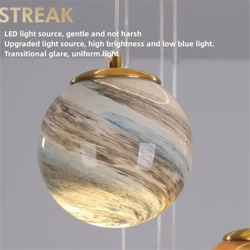 Children's Room Ceiling Pendant Planet Astronaut Children's Living Room Bedroom Nordic Cartoon Decoration Moon Ceiling Light
