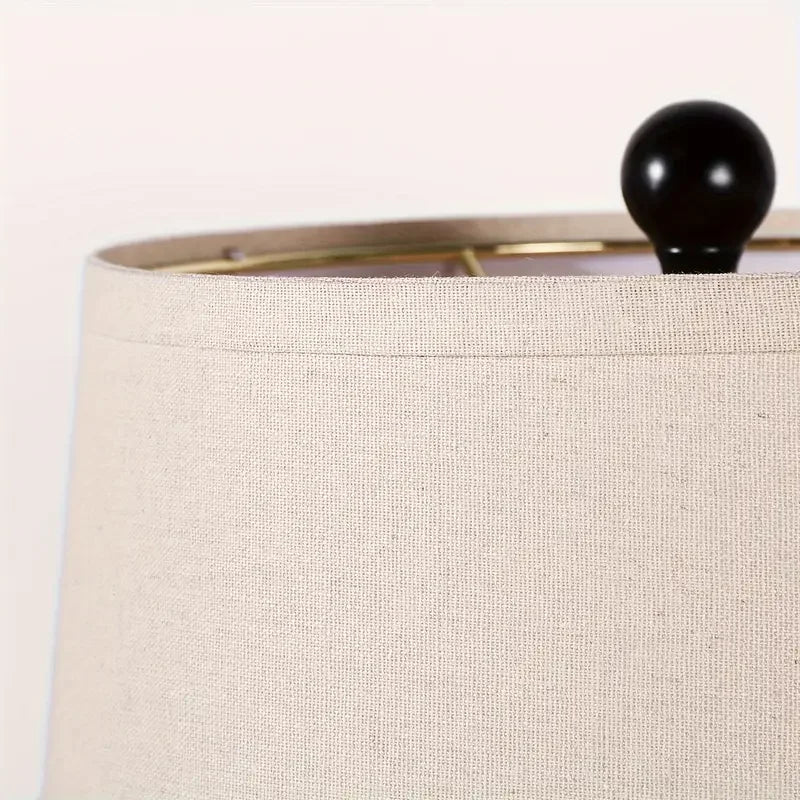 2 Set Farmhouse Table Lamps With Bulbs,Bright Rotary Switch Top Light + Touch Contorl Dimmable Nightstand Light,Metal,Black