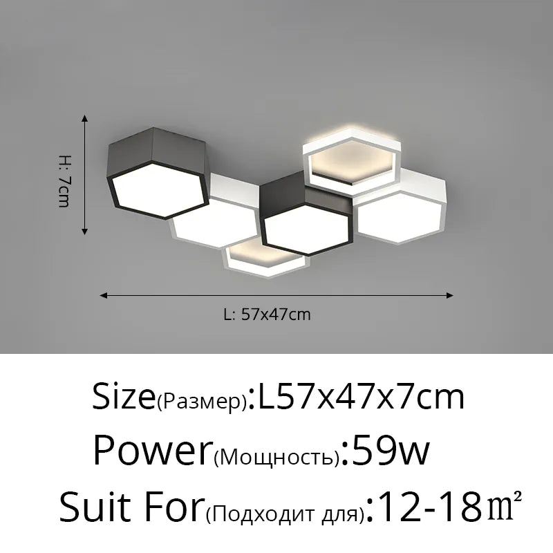 Minimalist living room lamp ceiling lights honeycomb design combination creative art indoor lamps intelligent hall Dinning lamp