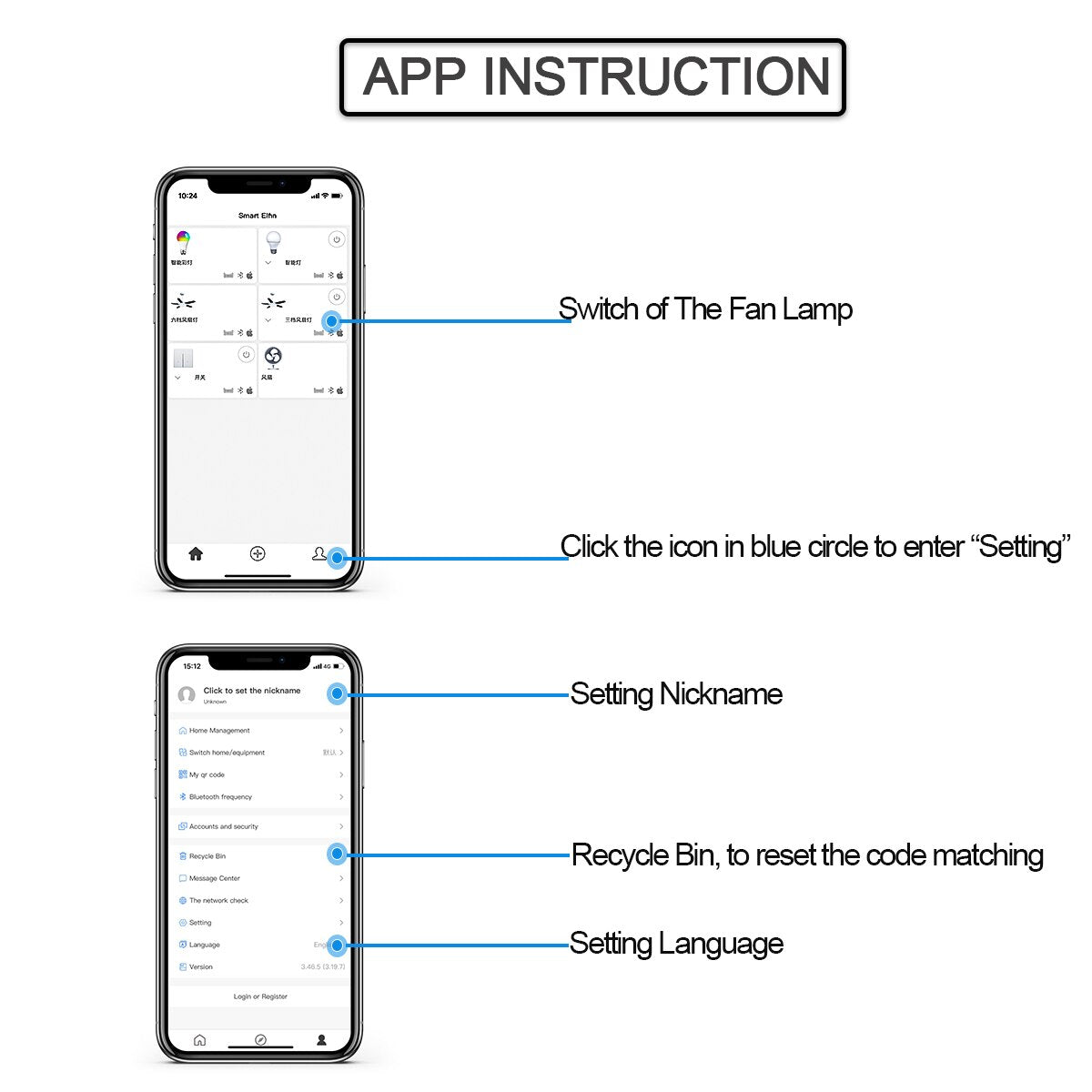 Ceiling Fan With Led Light And Romote Control Electric Fan Silent Fan 18 Inch Fans Bedroom Decoration Lamp For Home 110V/220V