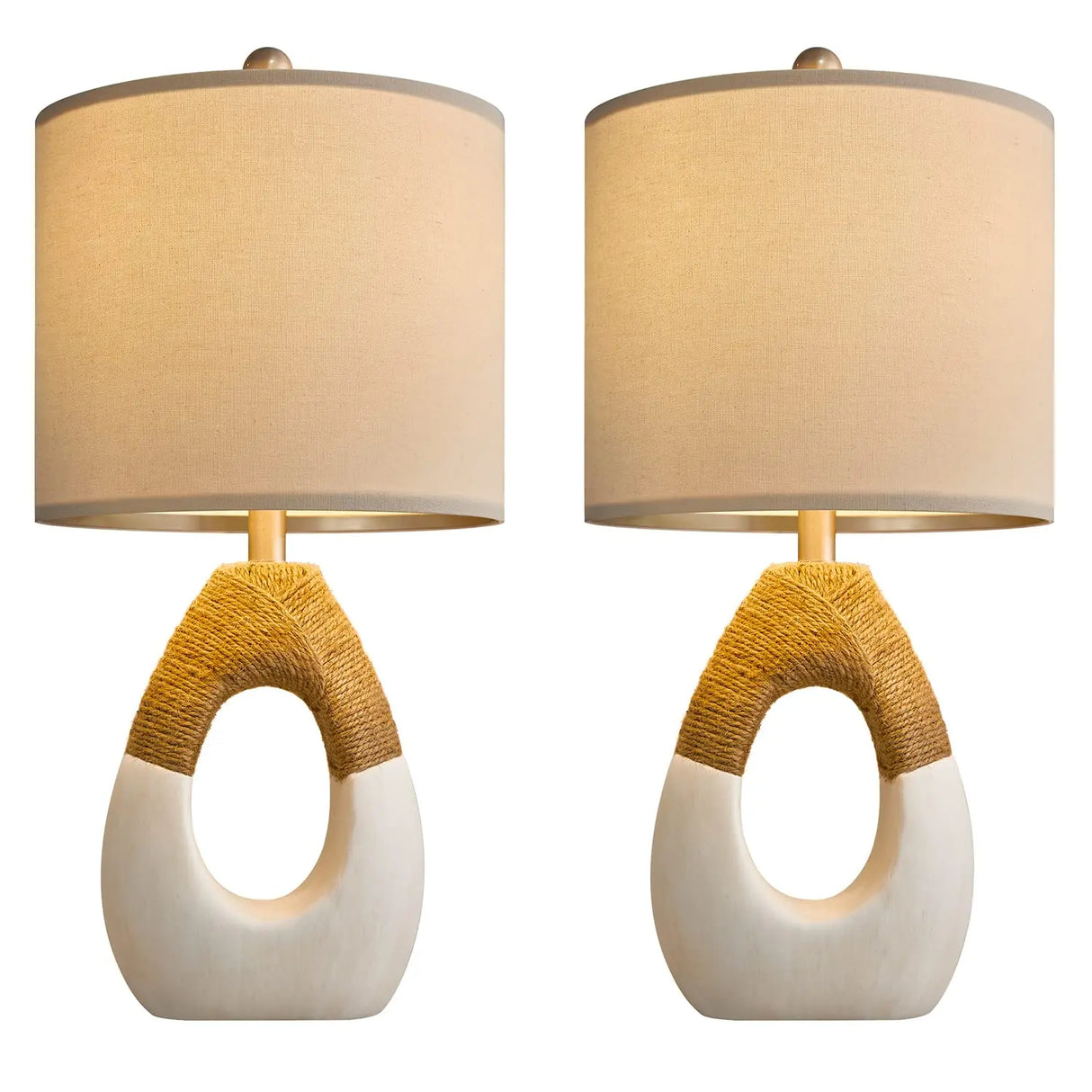 Table Lamps Bedroom Living Room Set 2 Small Farmhouse Rattan Table Lamp 19”Rustic Home Decoration Nightstand Bedside