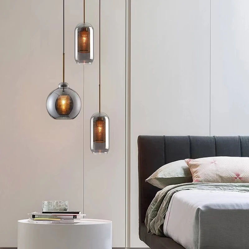 Glass Hanging Lamp Nordic Pendant Lights Dining Kitchen Lighting Fixtures Bedroom Bedside Pendant Lamp Luminaire