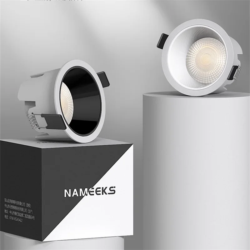 New Nordic Recessed LED Downlight 110V-240V Dimmable Ceiling Lamp 5W7W9W12W15W20W24W CRI 98 Anti Glare COB Spot Lights For Home