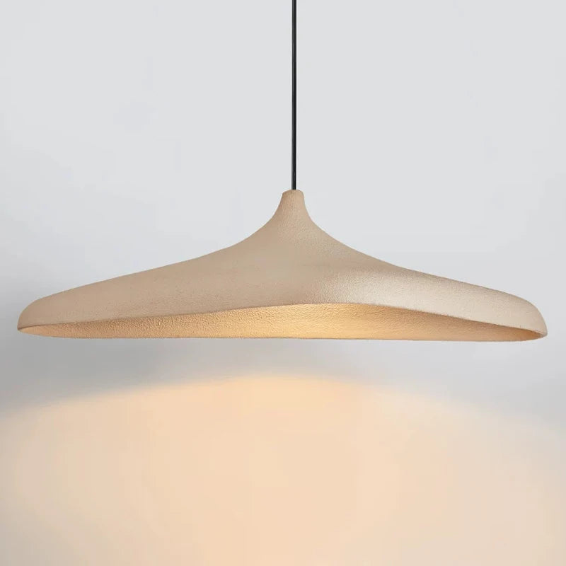 Nordic Minimalist Wabi-Sabi Cream Style LED Ceiling Chandelier - Modern Fabric Hanging Pendant Lamp Fixture for Living Room, Dining Room & Bedroom