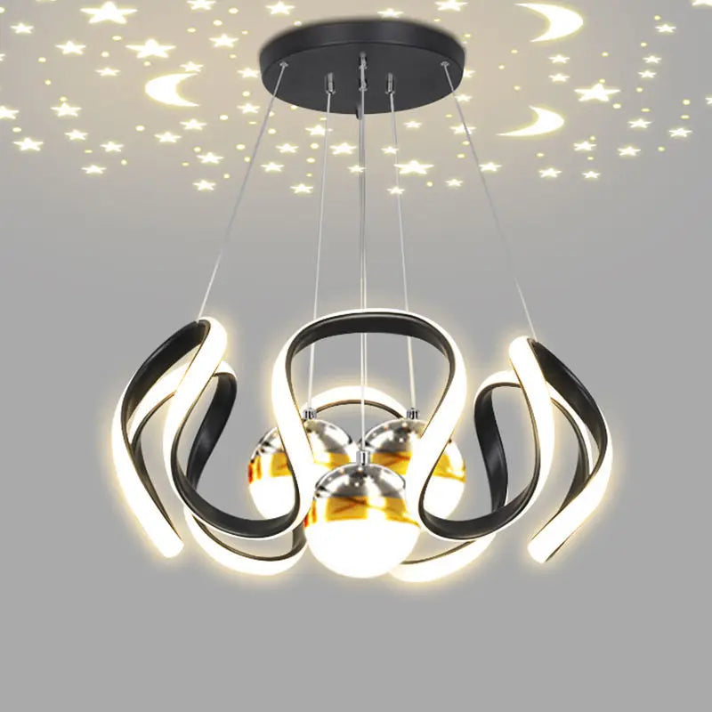 2026 New Nordic Starry Sky LED Chandelier - Creative Pendant Lamp for Living Room