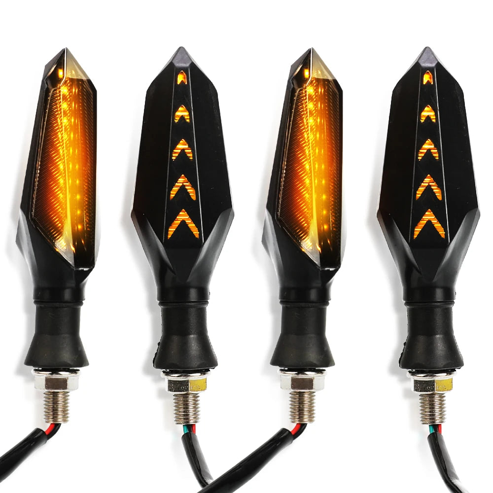 Front & Rear Motorcycle Turn Signal Indicators - Fits Yamaha YZF R1 R6 FZ1 FZ6 MT07 MT09 & Kawasaki Ninja ZX6R ZX10R