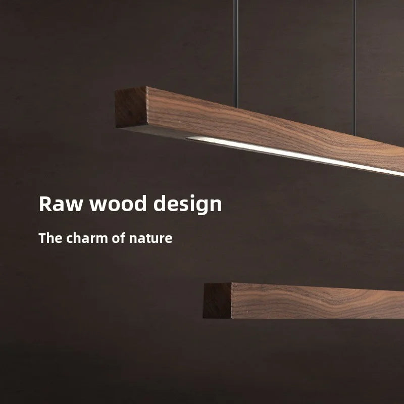Japanese Minimalist Restaurant Bar Counter With Antique Wooden Pendant Lights Office Reception Area With Eye-Friendly LED Light