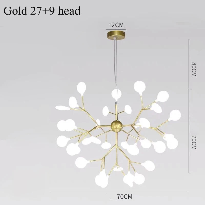 Nordic Pendant Lights Firefly Ceiling Light Chandelier Designer Pendente Led Lights Living Room Dining Kitchen Decor Hanglamp