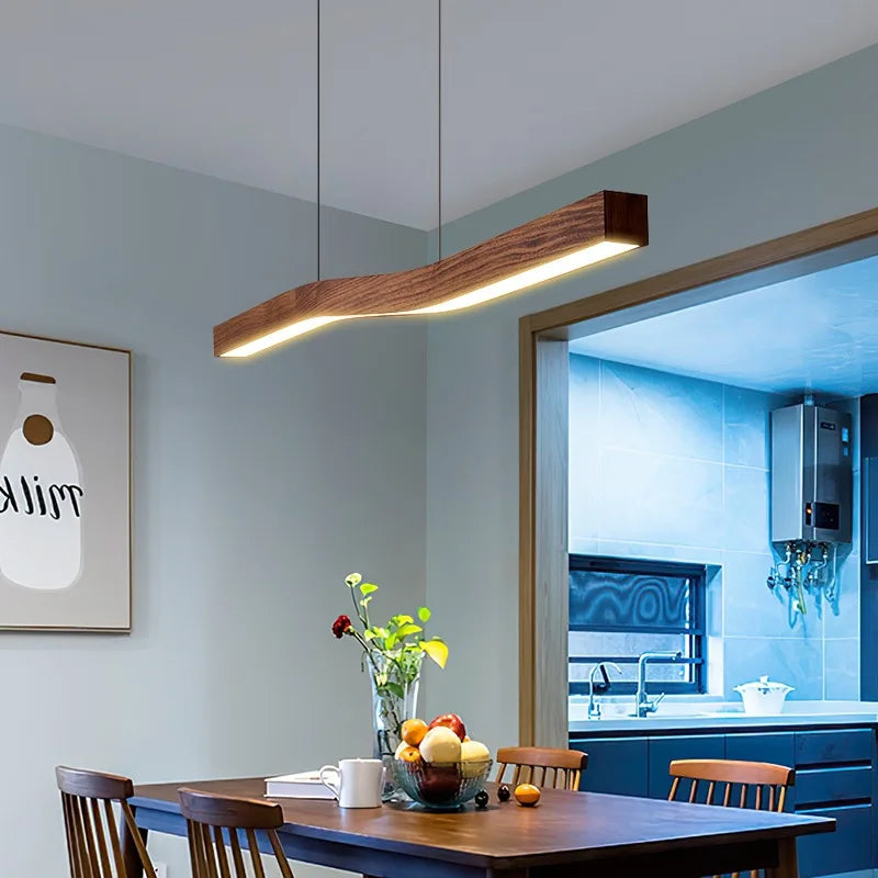 Kitchen Island Linear Pendant Light Horizional Suspension Ceiling Hanging Lamp for Dining Room