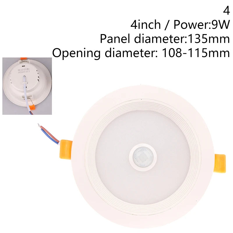 Recessed Stairs Lighting Downlight Human Body Motion Sensor Ceiling Lights 3W 5W 7W 9W Smart Home LED Spot Built-in Lamp