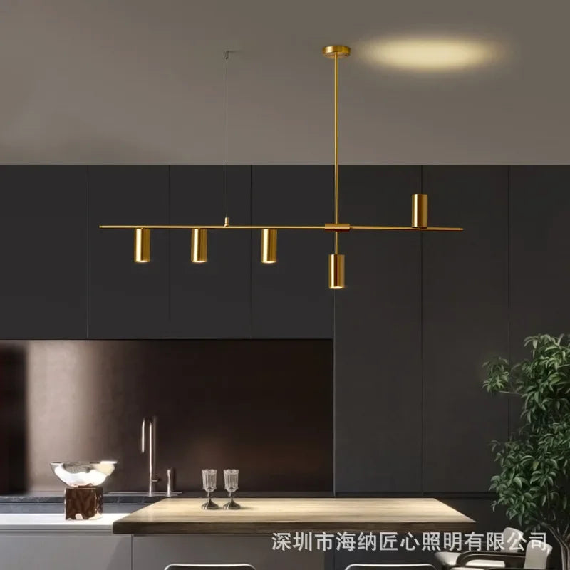 Aisilan led chandelier modern all copper dining room light luxury bar Nordic home spot pendant lamp