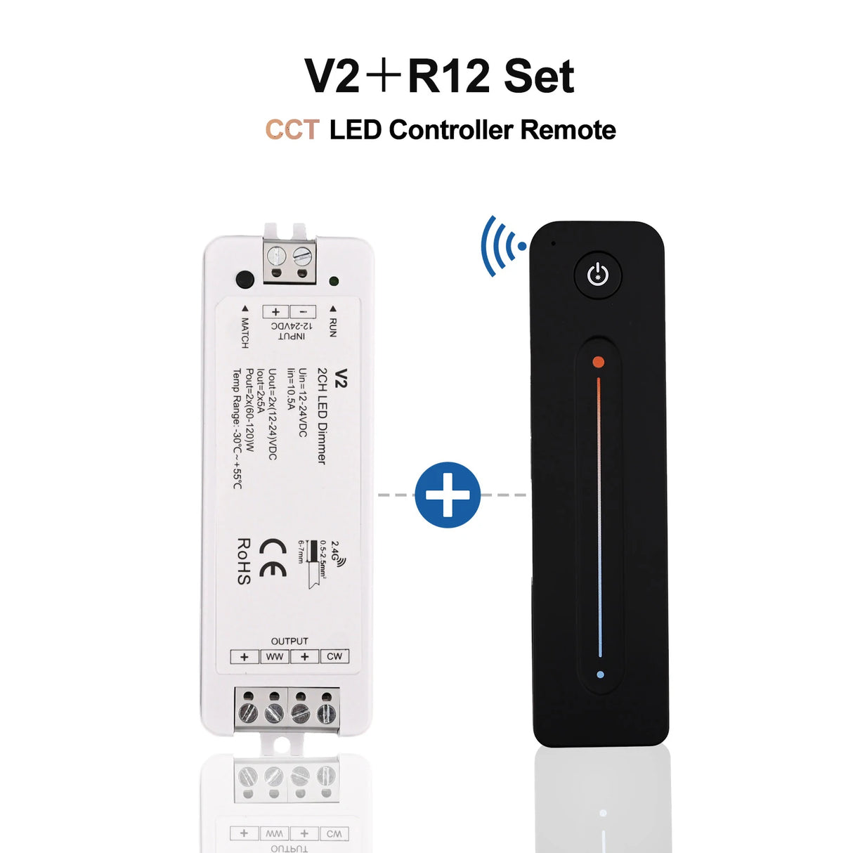 3-Channel RGB & CCT LED Controller - Wireless RF Dimmer for Smart Home Lighting