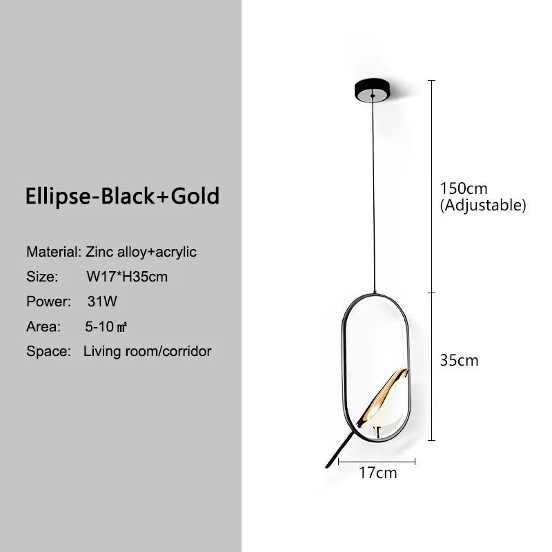 LED Bird Pendant Lamps for Bedroom Living Room Indoor Lighting for Home Chandelier Hanging Lights for Corridor Aisle AC85-265V