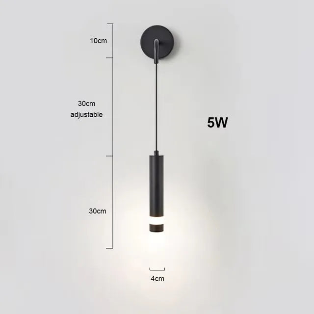 Nordic Luxury Wall Lamp with Reading Spotlight - Modern Linear LED Sconce