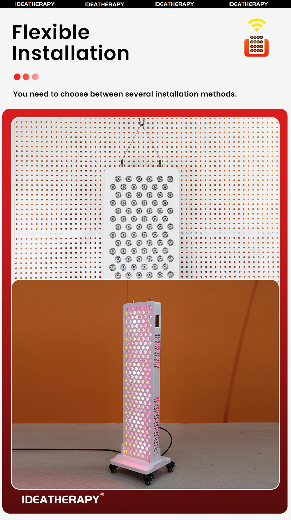 Red Light Therapy LED Physical Therapy Full Body 480,590,630,660, 670, 810, 830, 850,1060 Red Infrared Light Therapy Panel With Mobile Stand