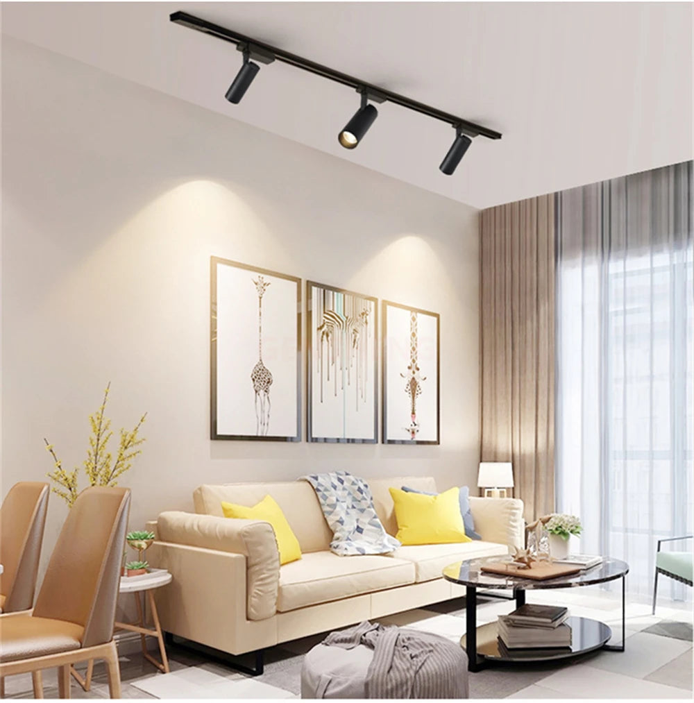 LED Track Light Rail 0.5M 1M Black White Aluminum 2 Wire System Track Light Series Universal Track for Ceiling Spot Lamps