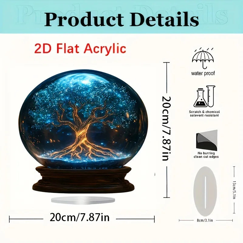 Crystal Starry Sky Figurine Statue - Modern Decorative Accent for Living Room & Bedroom