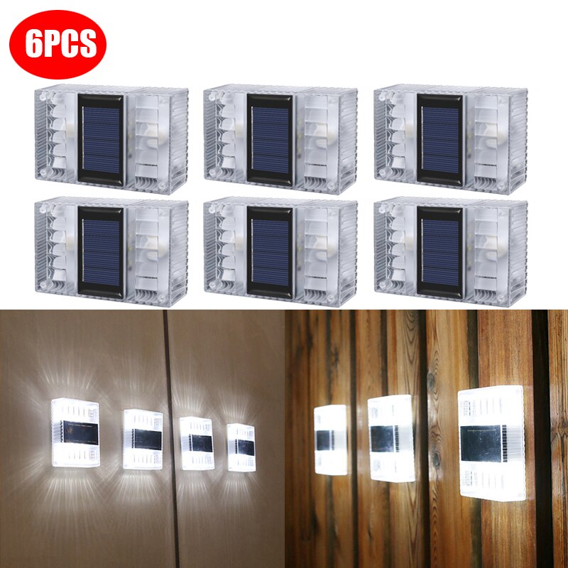 Outdoor IP65 Waterproof Solar Powerd Transparent LED ABS Wall Light Home Courtyard Garden Corridor Decorative Lights