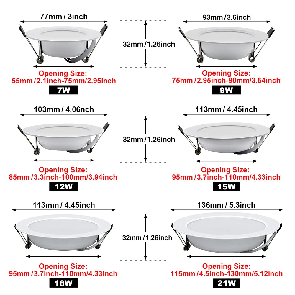 10-Pack AC 220V Recessed LED Downlight - Round Ceiling Spot Lamp for Home Decor