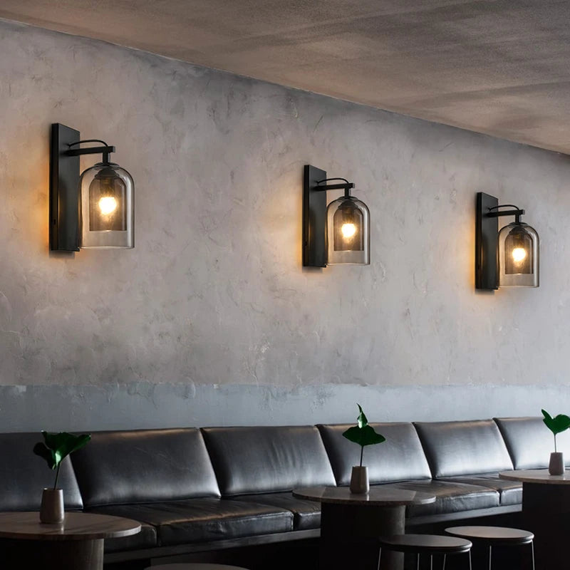 Industrial wall light Creative Glass Wall Lamps Loft Luminaires for Living Room Bedroom Aisle Staircase Decors Sconce Lamp