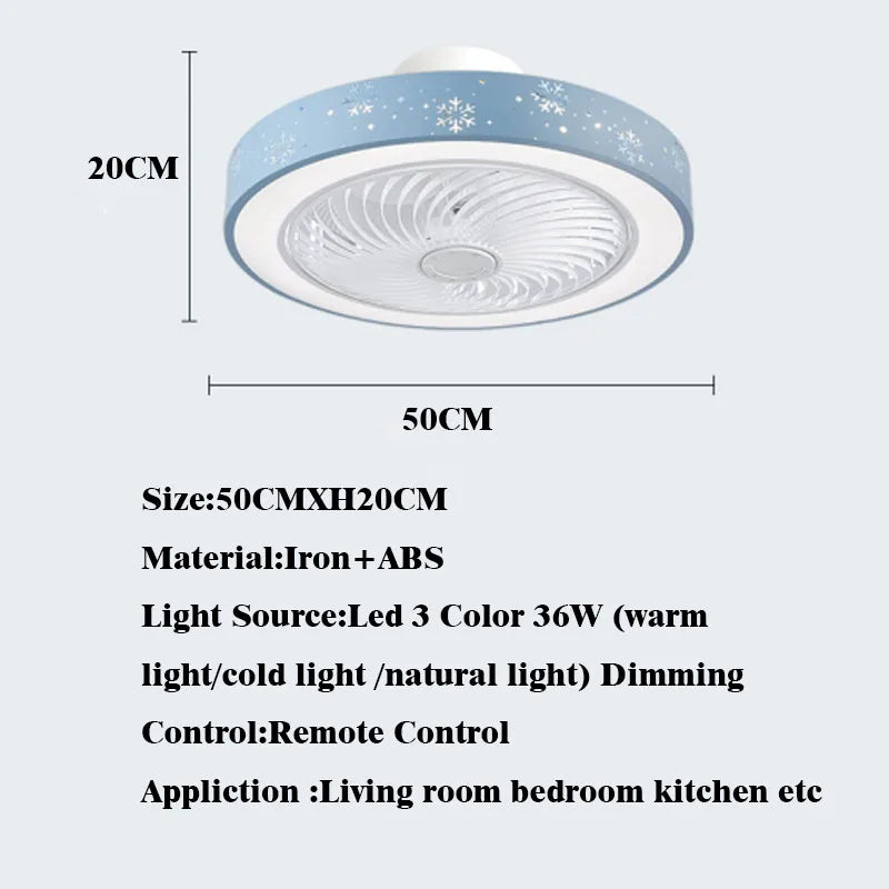 Pink Blue Ceiling Fans with Lights 6 Speeds APP+Remote Control Iron Fan Light Led 3 Color Dimmable Bedroom Living Room Fan Lamp